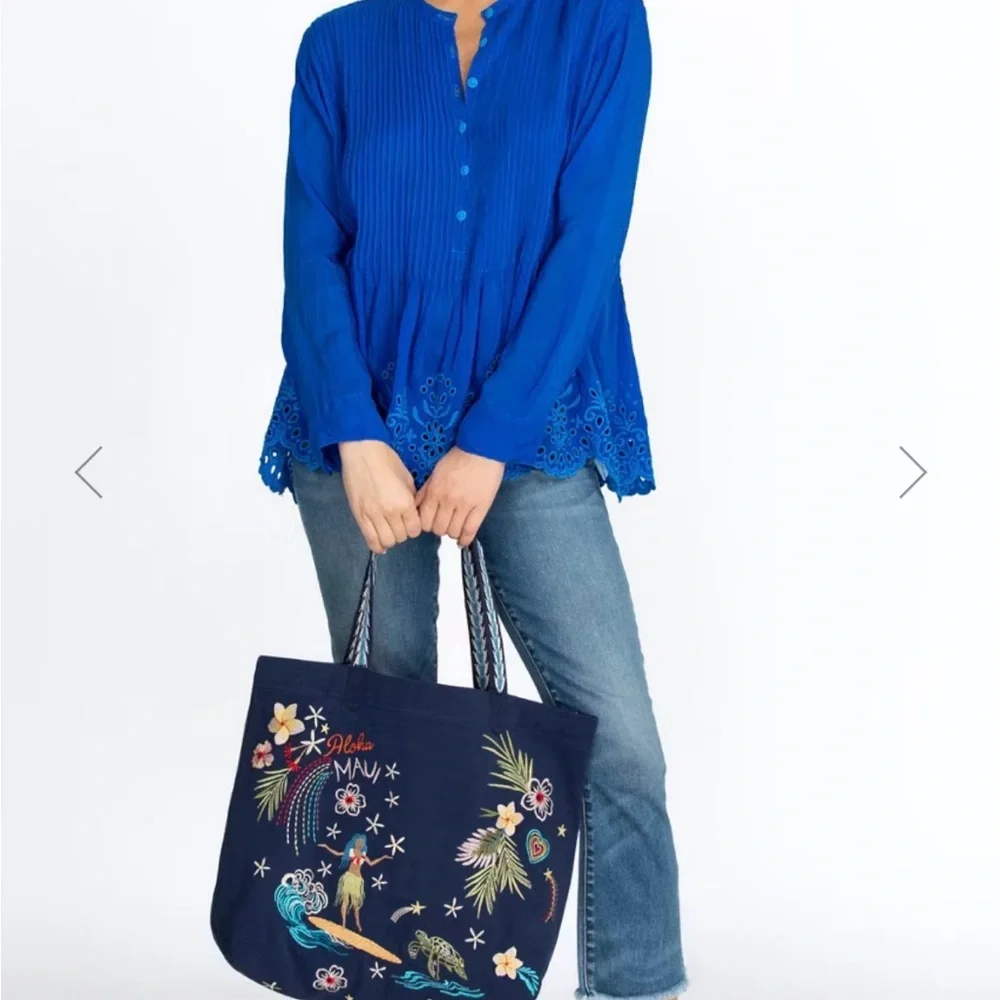 Johnny Was Hawaii Embroidered tote bag - Picture 4 of 4
